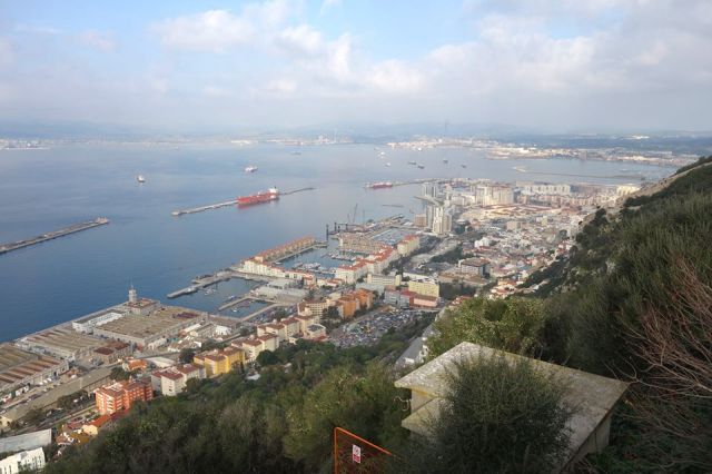 Gibraltar port as seen from on the Rock